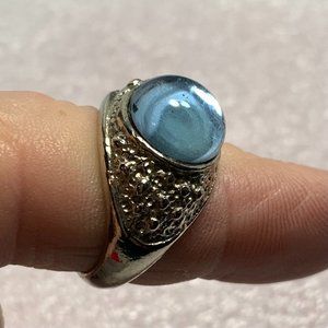 Sterling Blue Topaz Cocktail Ring. Size 5. Preowned. (573)